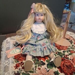 Floral Dress Porcelain Doll Goebal 10"